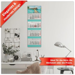 Primus Print Calendrier mural XXL 2026 – Calendrier mural 4 mois – Avec curseur de date, calendrier à suspendre – Avec jours fér