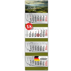 Primus Print Calendrier mural XXL 2026 – Calendrier mural 4 mois – Avec curseur de date, calendrier à suspendre – Avec jours fér