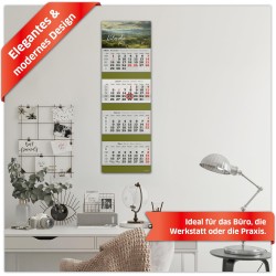 Primus Print Calendrier mural XXL 2026 – Calendrier mural 4 mois – Avec curseur de date, calendrier à suspendre – Avec jours fér