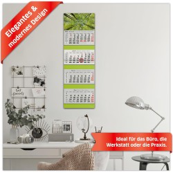 Primus Print Calendrier mural XXL 2026 – Calendrier mural 4 mois – Avec curseur de date, calendrier à suspendre – Avec jours fér