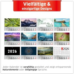 Primus Print Calendrier mural XXL 2026 – Calendrier mural 4 mois – Avec curseur de date, calendrier à suspendre – Avec jours fér