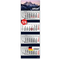 Primus Print Calendrier mural XXL 2026 – Calendrier mural 4 mois – Avec curseur de date, calendrier à suspendre – Avec jours fér