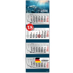 Primus Print Calendrier mural XXL 2026 – Calendrier mural 4 mois – Avec curseur de date, calendrier à suspendre – Avec jours fér