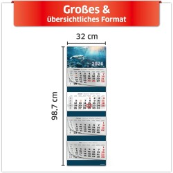Primus Print Calendrier mural XXL 2026 – Calendrier mural 4 mois – Avec curseur de date, calendrier à suspendre – Avec jours fér