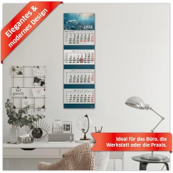 Primus Print Calendrier mural XXL 2026 – Calendrier mural 4 mois – Avec curseur de date, calendrier à suspendre – Avec jours fér