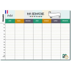 Emploi du Temps Scolaire & Semainier Famille A3 | Tableau Hebdomadaire Mural à Compléter | Organisation Enfants & Parents A3 | R