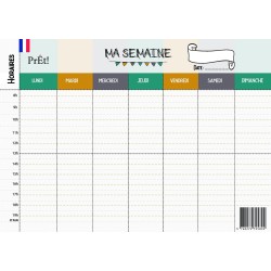 Emploi du Temps Scolaire & Semainier Famille A3 | Tableau Hebdomadaire Mural à Compléter | Organisation Enfants & Parents A3 | R