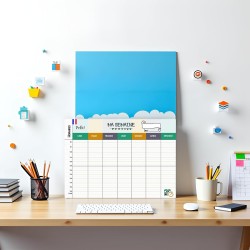 Emploi du Temps Scolaire & Semainier Famille A3 | Tableau Hebdomadaire Mural à Compléter | Organisation Enfants & Parents A3 | R