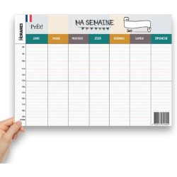 Emploi du Temps Scolaire & Semainier Famille A3 | Tableau Hebdomadaire Mural à Compléter | Organisation Enfants & Parents A3 | R