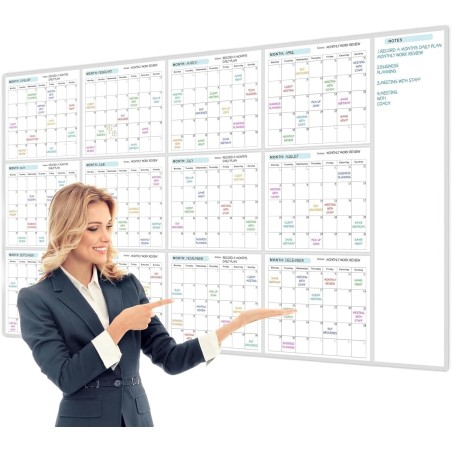 Planificateur Annuel Sans Date Effaçable 150x85cm C Alendrier Vierge Non Daté Sur 12 Mois Calendrier Annuel De Tableau Blanc Vie