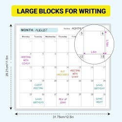 Planificateur Annuel Sans Date Effaçable 150x85cm C Alendrier Vierge Non Daté Sur 12 Mois Calendrier Annuel De Tableau Blanc Vie
