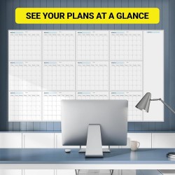Planificateur Annuel Sans Date Effaçable 150x85cm C Alendrier Vierge Non Daté Sur 12 Mois Calendrier Annuel De Tableau Blanc Vie