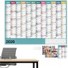 Calendrier 2026,Calendrier Mural 2026 Grand Format - Poster Annuel Scolaire avec Autocollants pour Planification École Bureau Ma