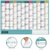 Calendrier 2026,Calendrier Mural 2026 Grand Format - Poster Annuel Scolaire avec Autocollants pour Planification École Bureau Ma