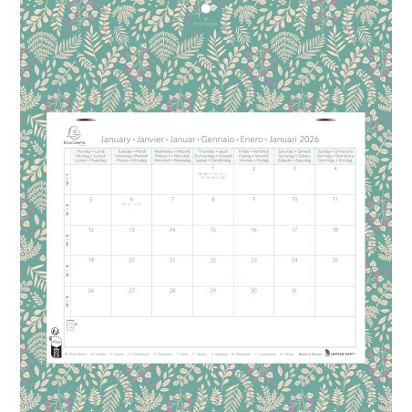 Exacompta - 33118E - Calendrier mensuel avec feuillets détachables 24 x 18cm - Sur support plaque imprimée Mini Labo 27,5 X 30,5