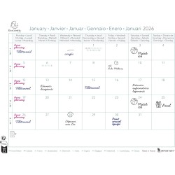 Exacompta - 33118E - Calendrier mensuel avec feuillets détachables 24 x 18cm - Sur support plaque imprimée Mini Labo 27,5 X 30,5