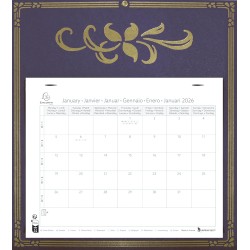Exacompta - 33311E - Calendrier mensuel avec feuillets détachables 24 x 18 cm - Sur support plaque imprimée Skytos 27,5 x 30,5 c