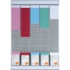 Nobo - Kit Planning Hebdomadaire à Fiches T, Mural, 5 Colonnes & 24 Fentes, Indice 2, Fiches T Multicolores Incluses, 2911680