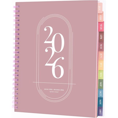 Rileys Agenda Journalier 2026, Planner 2026 Scolaire et Familial, Semainier et Planificateur Hebdomadaire Mensuel, Agenda Profes