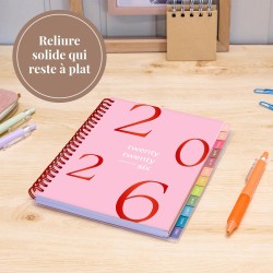 Rileys Agenda Journalier 2026, Planner 2026 Scolaire et Familial, Semainier et Planificateur Hebdomadaire Mensuel, Agenda Profes