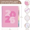 Rileys Agenda Journalier 2026, Planner 2026 Scolaire et Familial, Semainier et Planificateur Hebdomadaire Mensuel, Agenda Profes