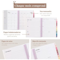 Rileys Agenda Journalier 2026, Planner 2026 Scolaire et Familial, Semainier et Planificateur Hebdomadaire Mensuel, Agenda Profes