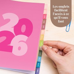 Rileys Agenda Journalier 2026, Planner 2026 Scolaire et Familial, Semainier et Planificateur Hebdomadaire Mensuel, Agenda Profes