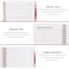 Rileys Agenda Journalier 2026, Planner 2026 Scolaire et Familial, Semainier et Planificateur Hebdomadaire Mensuel, Agenda Profes