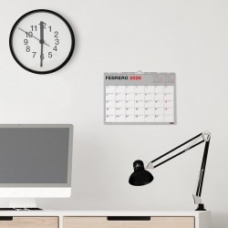 Miquelrius - Calendrier mural basique 2026, organiseur annuel A4 : 296 x 210 mm, avec espace pour noter, reliure spirale double,