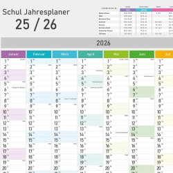 Calendrier scolaire XXL 2025/2026 – Calendrier mural – Planificateur annuel scolaire A1 (84 x 59 cm), planificateur mural avec s