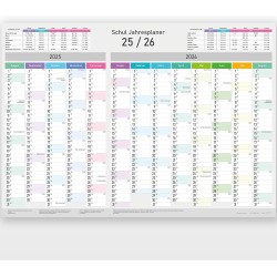 Calendrier scolaire XXL 2025/2026 – Calendrier mural – Planificateur annuel scolaire A1 (84 x 59 cm), planificateur mural avec s