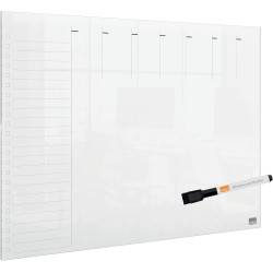 Nobo - Mini Tableau Agenda Semainier Transparent Effaçable en Acrylique, Format A3, Facile à Effacer, 210 x 297 mm, Feutre Marqu