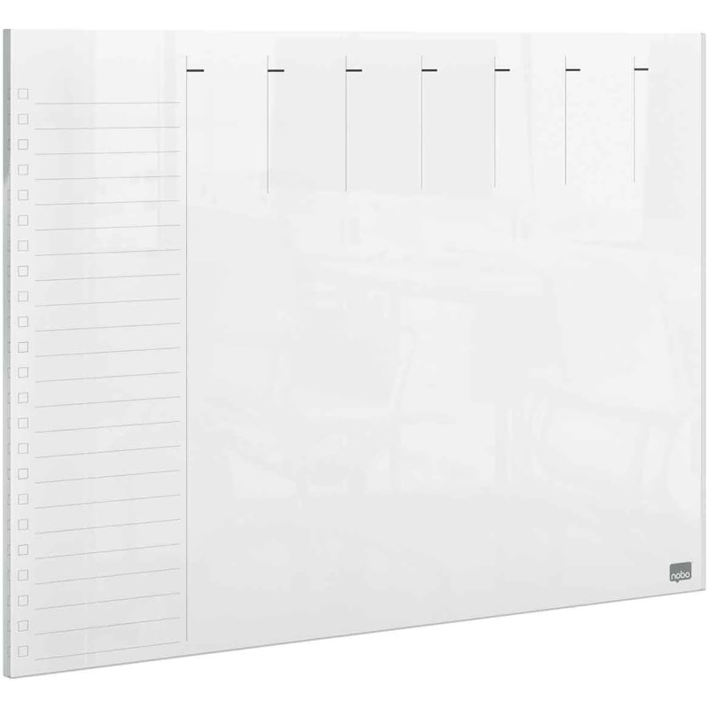 Nobo - Mini Tableau Agenda Semainier Transparent Effaçable en Acrylique, Format A4, Facile à Effacer, 210 x 297 mm, Feutre Marqu