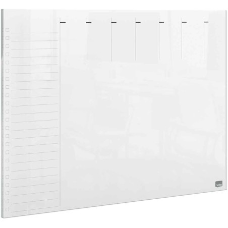 Nobo - Mini Tableau Agenda Semainier Transparent Effaçable en Acrylique, Format A4, Facile à Effacer, 210 x 297 mm, Feutre Marqu