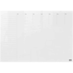 Nobo - Mini Tableau Agenda Semainier Transparent Effaçable en Acrylique, Format A4, Facile à Effacer, 210 x 297 mm, Feutre Marqu