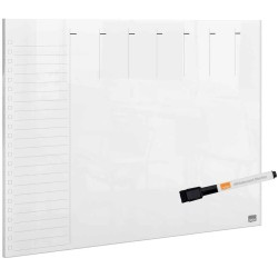 Nobo - Mini Tableau Agenda Semainier Transparent Effaçable en Acrylique, Format A4, Facile à Effacer, 210 x 297 mm, Feutre Marqu