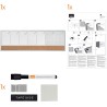 Nobo - Petit Tableau Agenda Semainier Magnétique Mural avec Bande d'Affichage en Liège, Cadre en Aluminium, Effaçable à Sec, Por