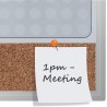 Nobo - Petit Tableau Agenda Semainier Magnétique Mural avec Bande d'Affichage en Liège, Cadre en Aluminium, Effaçable à Sec, Por