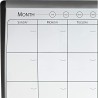 Nobo - Petit Tableau Blanc Agenda Mensuel Magnétique Mural avec Zone d'Affichage en Liège, Cadre Incurvé, Maison / Bureau, 585 x