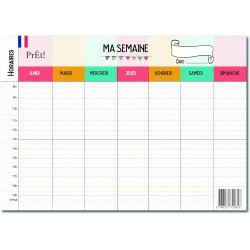 Emploi du Temps Scolaire & Semainier Famille A3 | Tableau Hebdomadaire Mural à Compléter | Organisation Enfants & Parents A3 | R