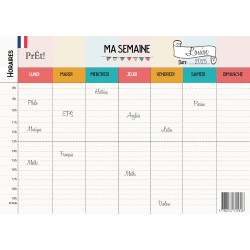 Emploi du Temps Scolaire & Semainier Famille A3 | Tableau Hebdomadaire Mural à Compléter | Organisation Enfants & Parents A3 | R