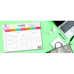 Emploi du Temps Scolaire & Semainier Famille A3 | Tableau Hebdomadaire Mural à Compléter | Organisation Enfants & Parents A3 | R