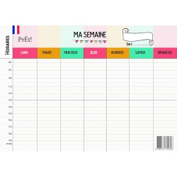 Emploi du Temps Scolaire & Semainier Famille A3 | Tableau Hebdomadaire Mural à Compléter | Organisation Enfants & Parents A3 | R