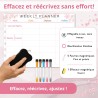 Calendrier Magnétique Frigo Sakura | Pack 3 : Tableau Semainier, Liste de Courses, Pense-Bête | Organisateur Familial | Planning