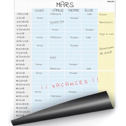 Calendrier Magnétique Familial Mensuel. Planificateur Mensuel Magnétique A3 au Design pour une bonne Planification Familiale, Tâ