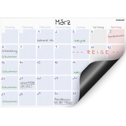 Calendrier magnétique mensuel allemand - Planificateur A4 coloré pour organisez vie, travail et activités quotidiennes.