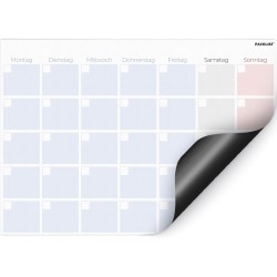 Calendrier magnétique mensuel allemand - Planificateur A4 coloré pour organisez vie, travail et activités quotidiennes.