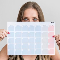 Calendrier magnétique mensuel en espagnol Réfrigérateur aimant sans date de conception Organisez votre vie, travail, activités e