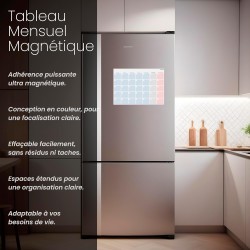 Calendrier Magnétique Mensuel pour Réfrigérateur en Français. Planificateur Mensuel Magnétique Format A4 au Design Coloré - Orga