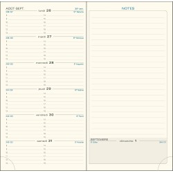 Exacompta - 17842E - Recharge agenda semainier de poche Espace 17 - 9 x 17,5 cm - Janvier à décembre 2026 - Tranche naturelle